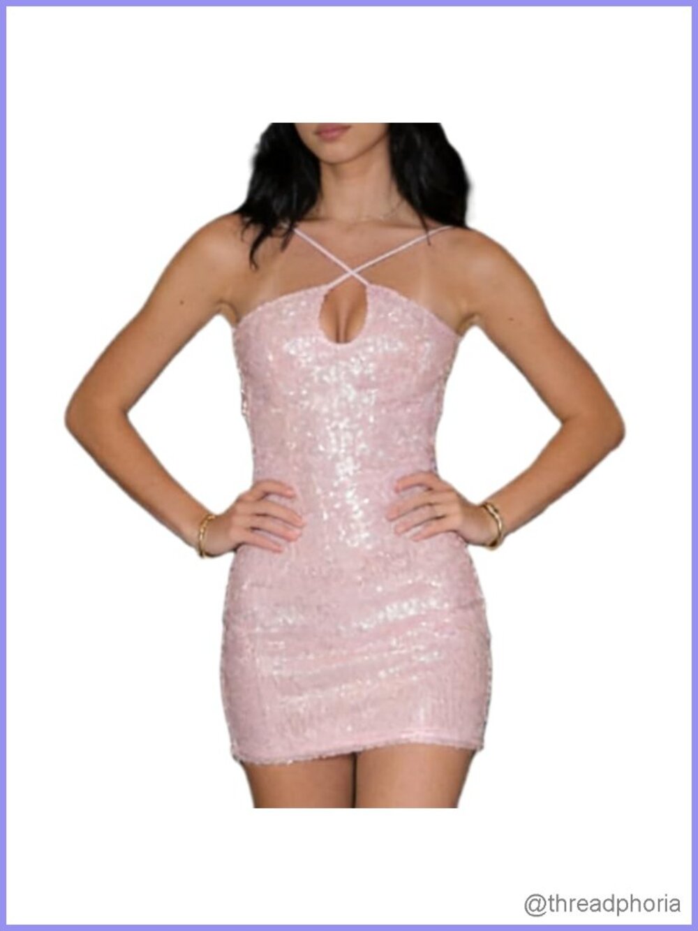 Sparkle Sequin Mini Dress Crossover Strap Party Clubwear
